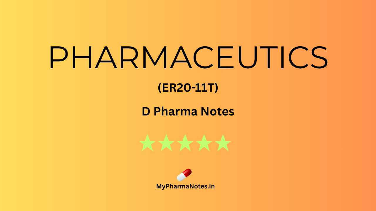 Pharmaceutics Notes by mypharmanotes.in