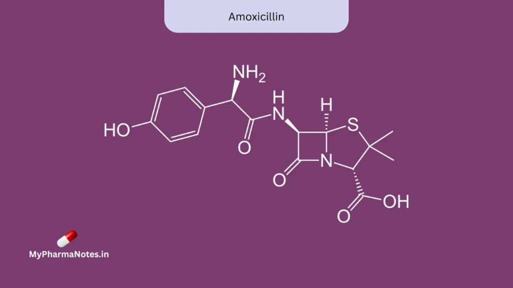 Amoxicillin chemical structure Amoxicillin chemical structure