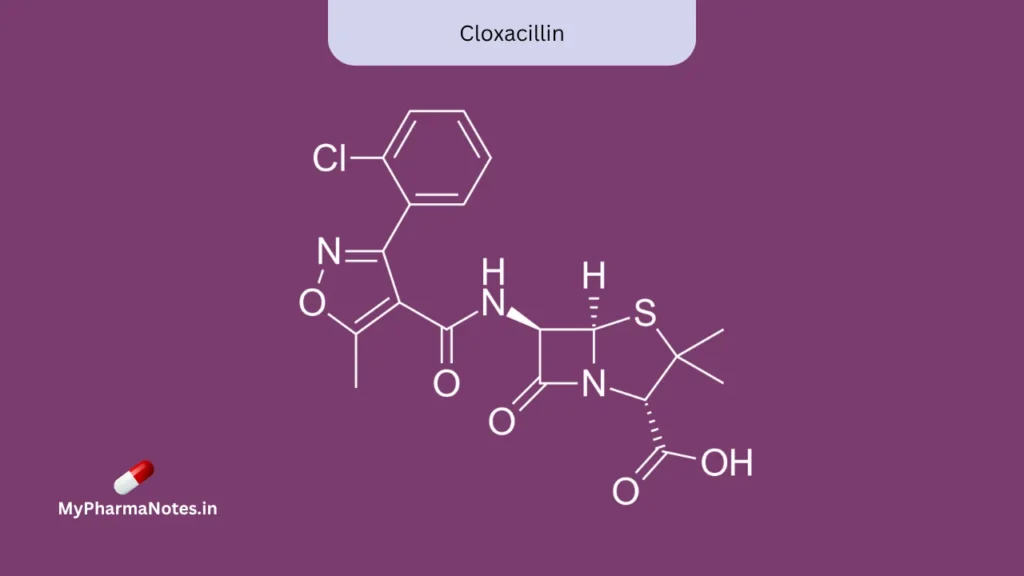 Cloxacillin chemical structure Cloxacillin chemical structure