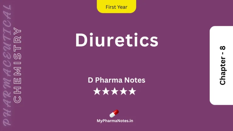 Diuretics Pharmaceutical Chemistry Notes Ch-8 by mypharmanotes.in