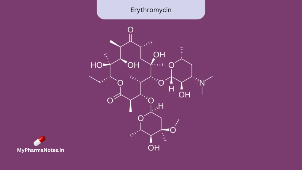Erythromycin chemical structure Erythromycin chemical structure