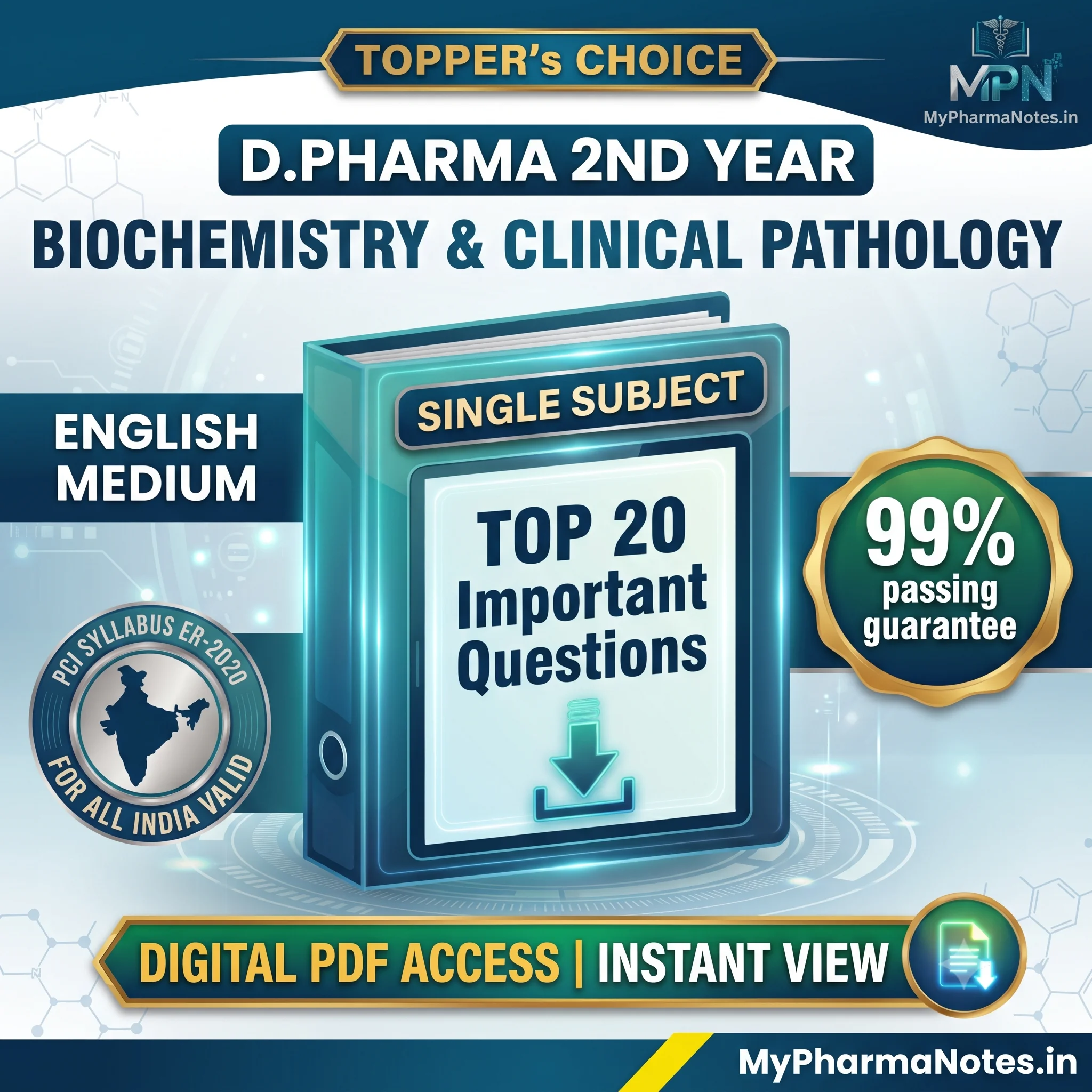 BioChemistry and Clinical pathology top 20 questions D pharma 2nd year