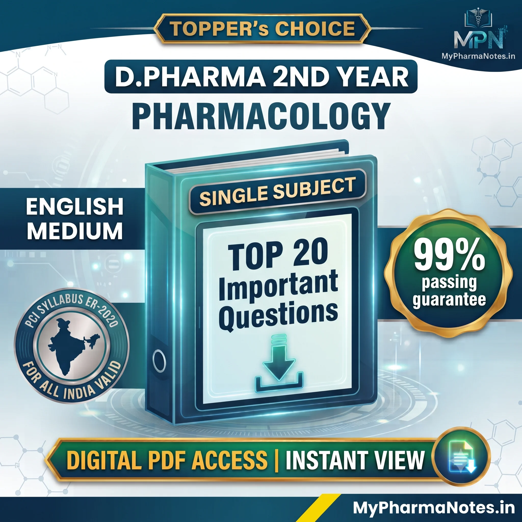 Pharmacology top 20 questions D pharma 2nd year