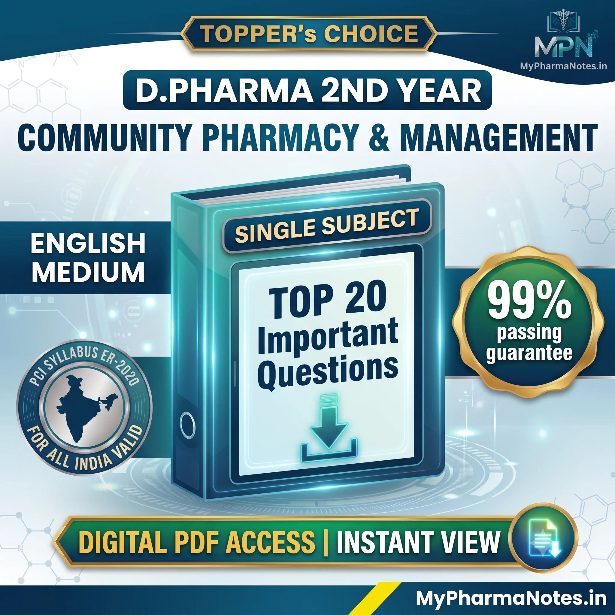 Top 20 Important Q&A - Community Pharmacy & Management D. Pharma 2nd Year