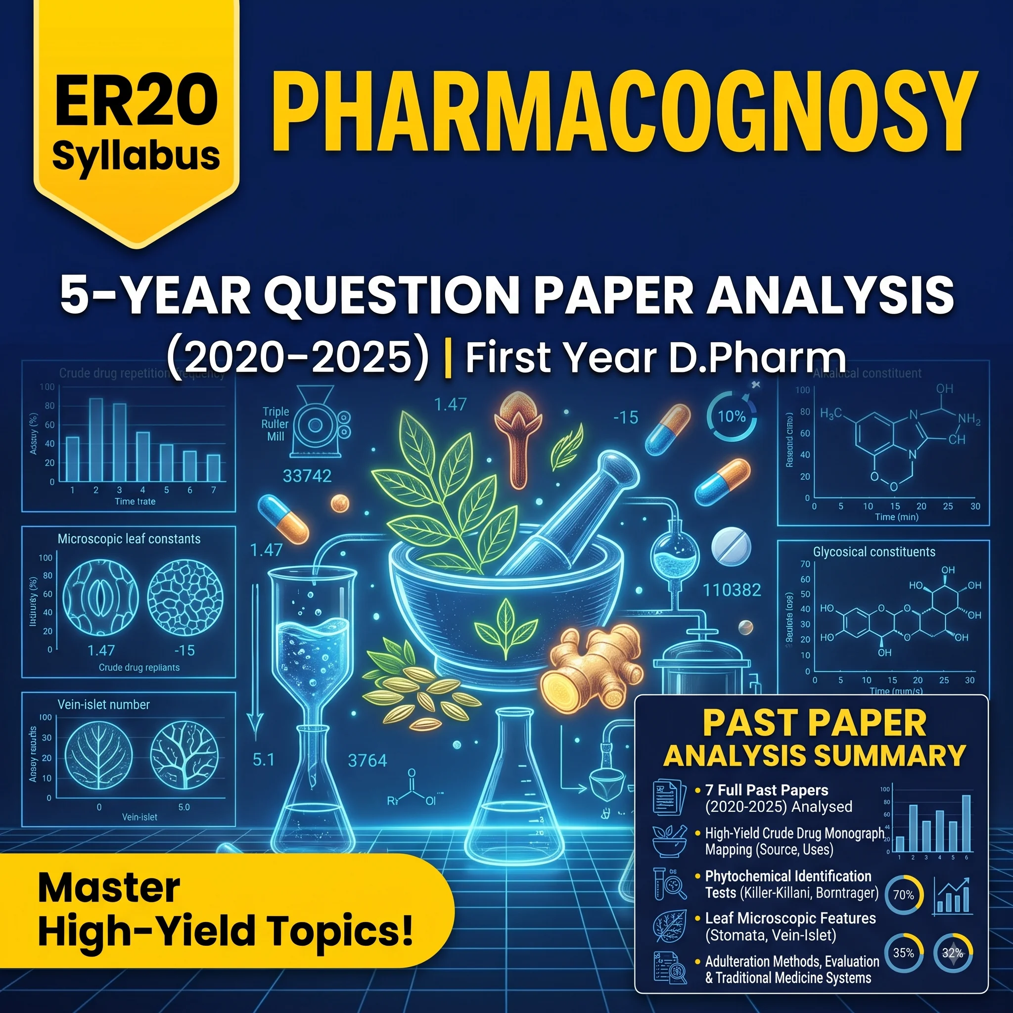 d pharm 1st year Pharmacognosy paper analysis